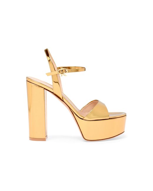 Gianvito Rossi Metallic Marlena Leather Sandals