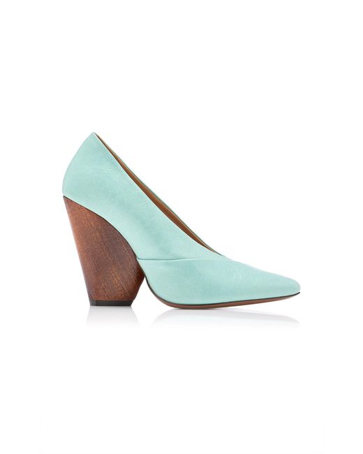 Dries Van Noten Green Pale Leather Pumps