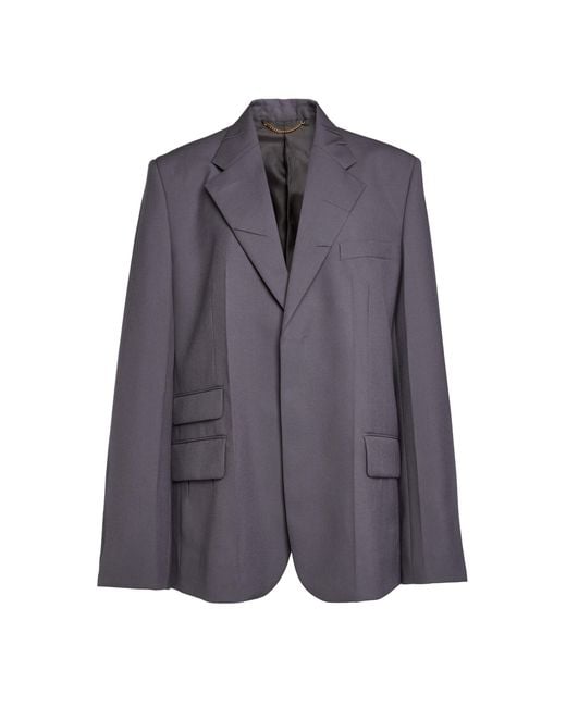 Victoria Beckham Purple Oversized Notch Lapel Jacket