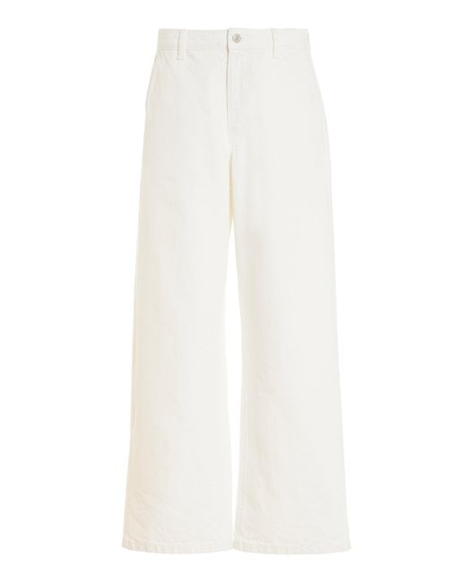 Jeanerica White Exclusive Belem Rigid Mid-rise Wide-leg Chino Jeans