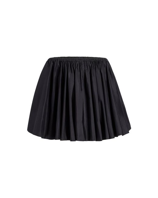 Khaite Black Cali Gathered Silk Mini Skirt
