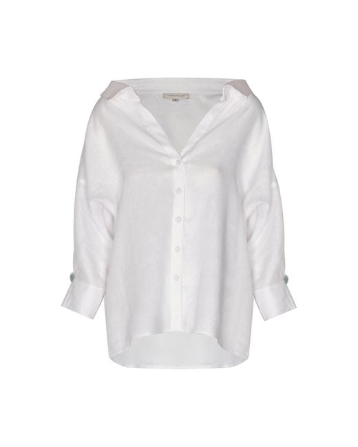 ANDRES OTALORA White Laguna Silk Satin Shirt