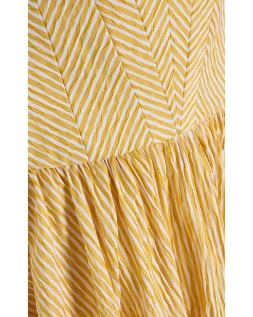 Alexis Metallic Summers Striped Corseted Midi Dress