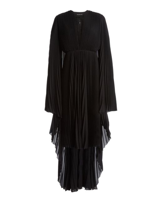 Balenciaga Pleated Tech-crepe Dress in Black | Lyst UK