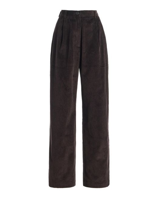 Frankie Shop Black Norstrand Corduroy Straight-Leg Pants
