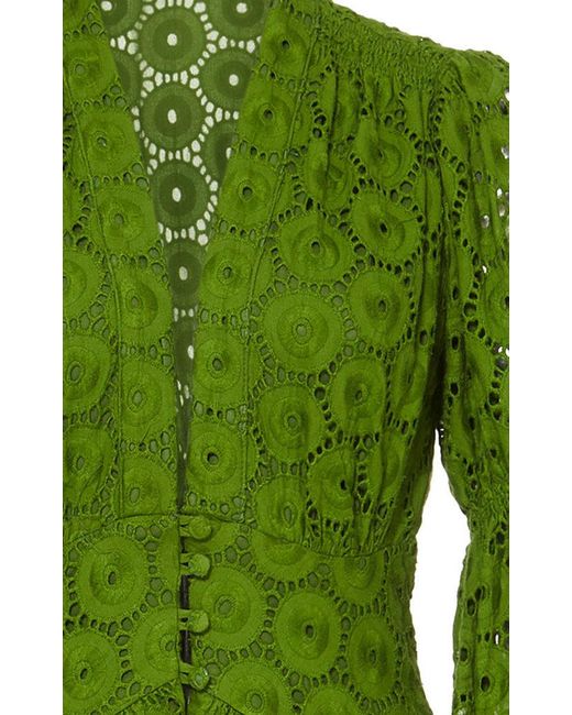 Cult Gaia Willow Cotton Lace Maxi Dress in Green | Lyst UK