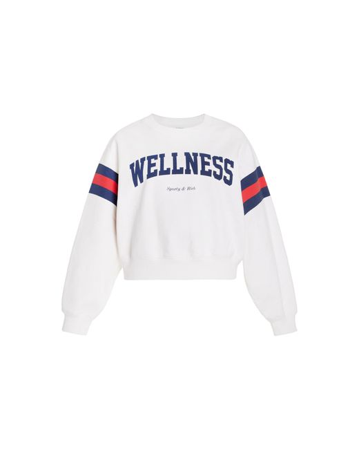 Sporty & Rich White Wellness Ivy Cotton Sweatshirt