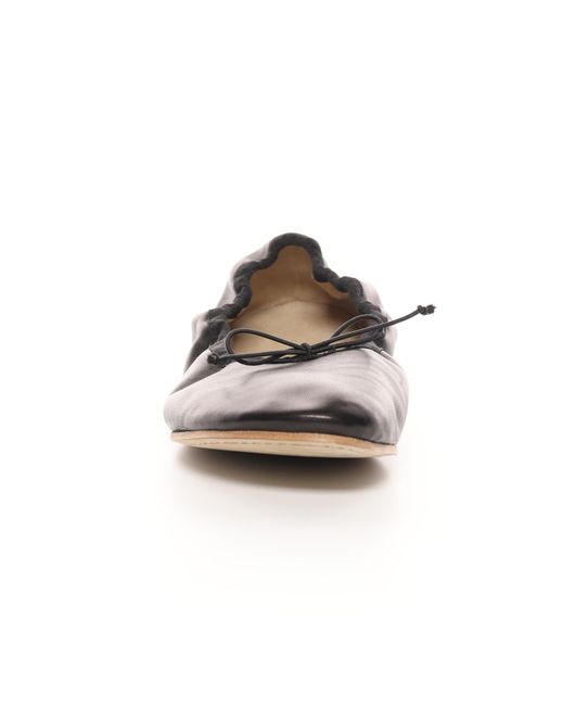 The Row Black Round Leather Ballet Flats