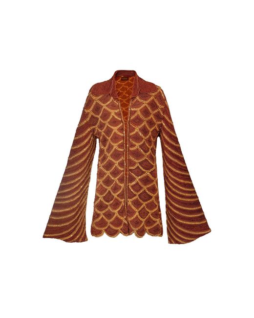 Kilentar Brown Iriri Hand-Beaded Top