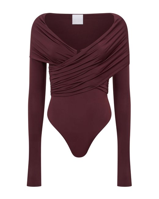 Paris Georgia Purple Otto Cross Detailed Bodysuit