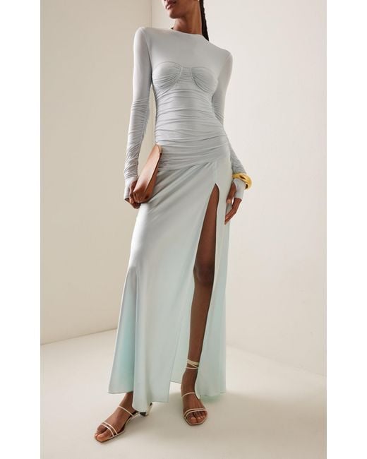 Sir. The Label Blue Alessia Jersey And Satin Gown