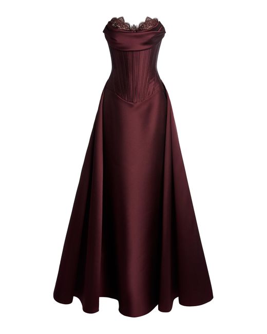 Zuhair Murad Purple Mikado Corseted Gown