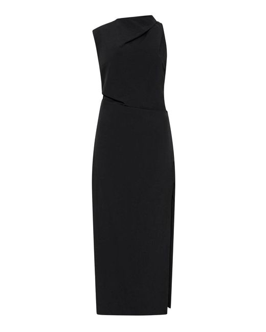 St. Agni Black Asymmetric Cutout Maxi Dress