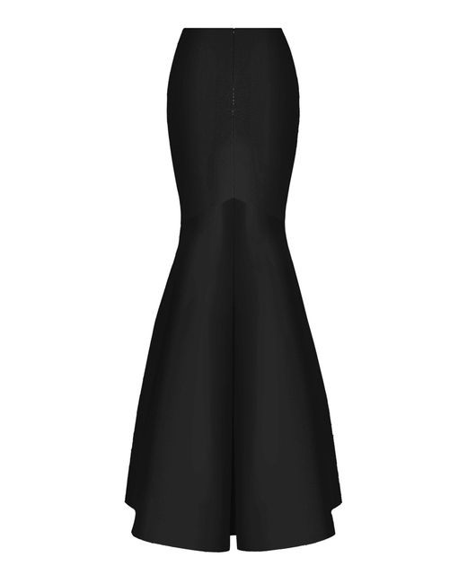 Rasario Black Satin Maxi Skirt