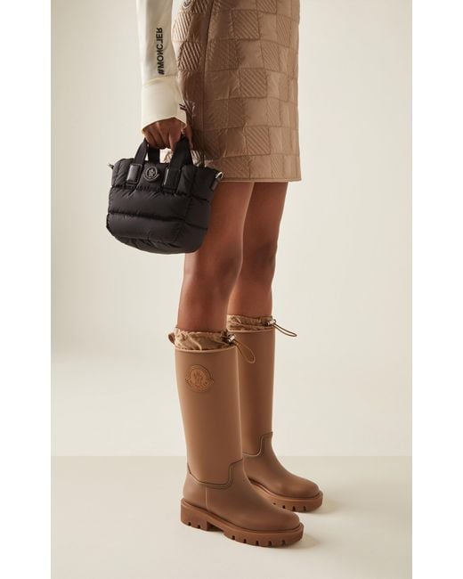 Moncler Kickstream Rubber Rain Boots in Brown | Lyst Canada