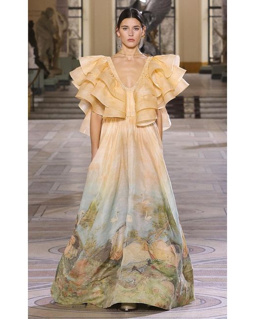 Zimmermann Multicolor Lyrical Frilled Linen-silk Gown for men
