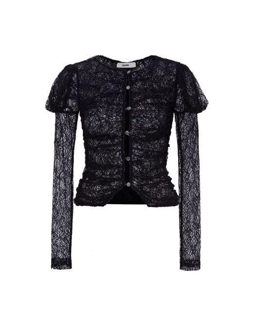 Siedres Black Uma Sheer Lace Top