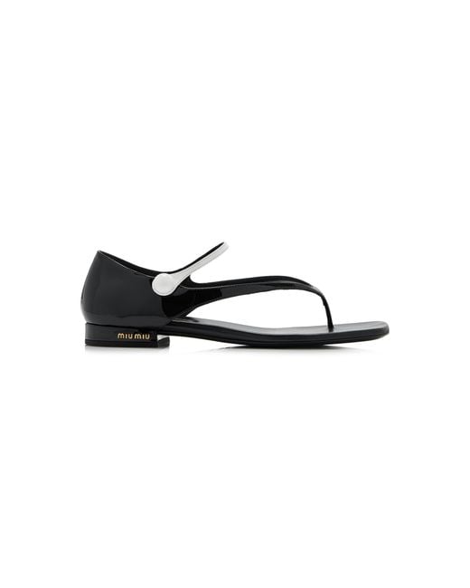 Miu Miu Black Leather Sandals