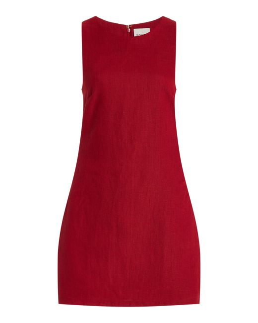 open lace back dress Vintage French Archival Femmes JE Vous Red Zip Up Bodycon Mini Linen Dress