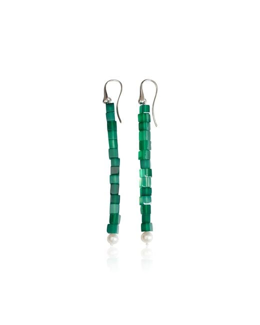 Le Sundial Blue Ines Agate Earrings