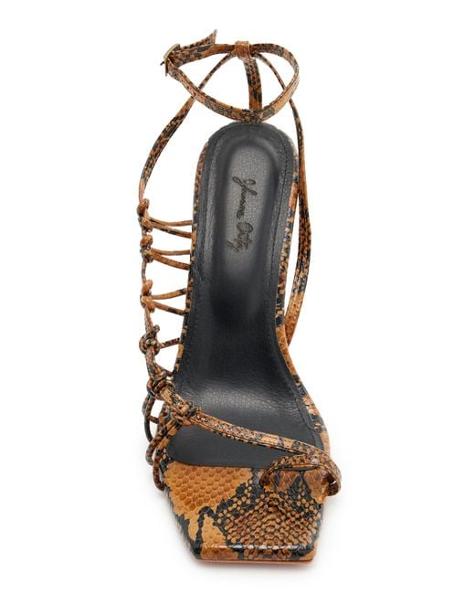 Johanna Ortiz Brown Aventurera Nocturna Python-embossed Leather Sandals