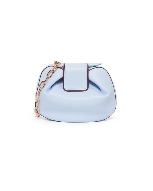 Gabriela Hearst Blue Soft Demi Clutch With Chain And Tipping