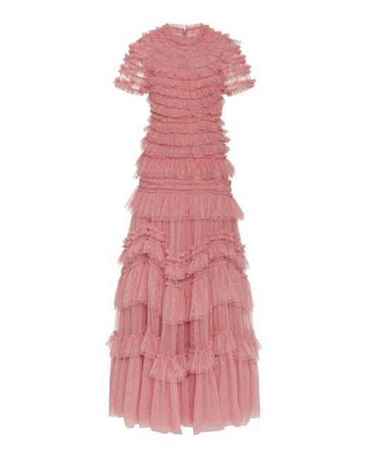 Needle & Thread Pink Wild Rose Ruffle Gown