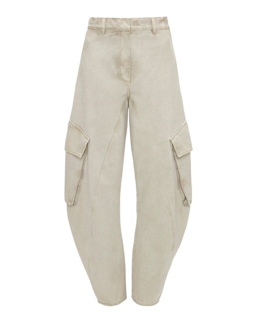 J.W. Anderson White Rigid High-rise Tapered Cargo Jeans