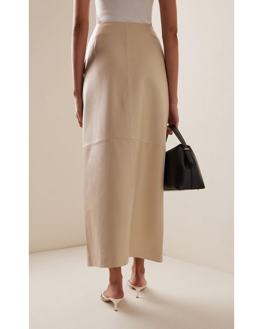Frankie Shop Natural Nan Wrapped Faux Leather Maxi Skirt
