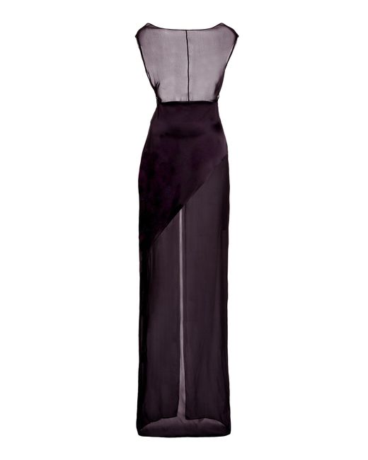 Peter Do Purple Open-back Silk Maxi Dress