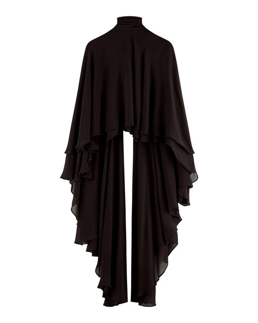 ARAKII Black Flowy Draped Cape Top Exclusive