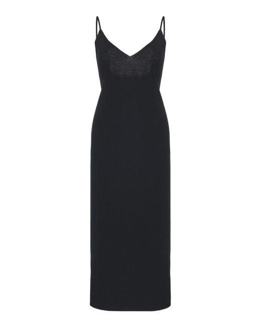 Jil Sander Black Virgin Wool Sleeveless Dress