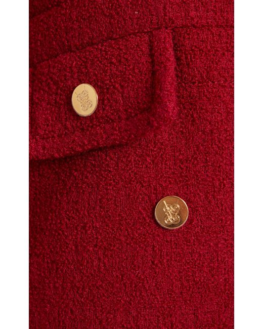 Giambattista Valli Red Double-Breasted Boucle Coat