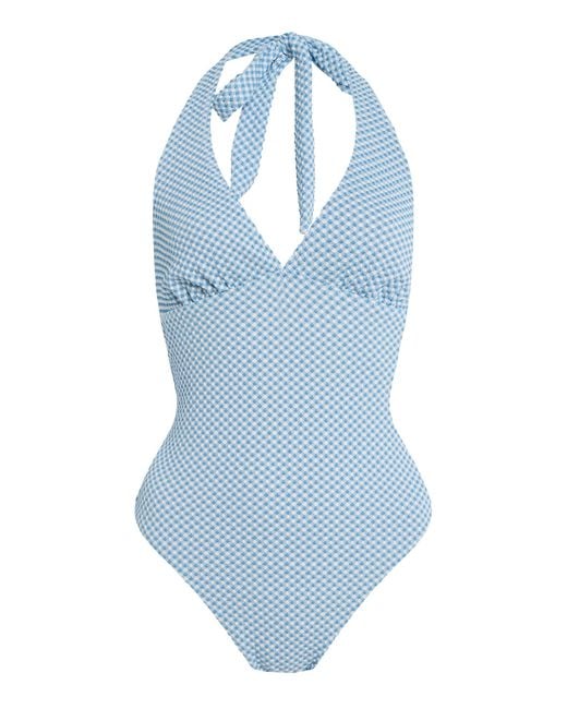 ELCE Blue Ira Halter One-Piece Swimsuit
