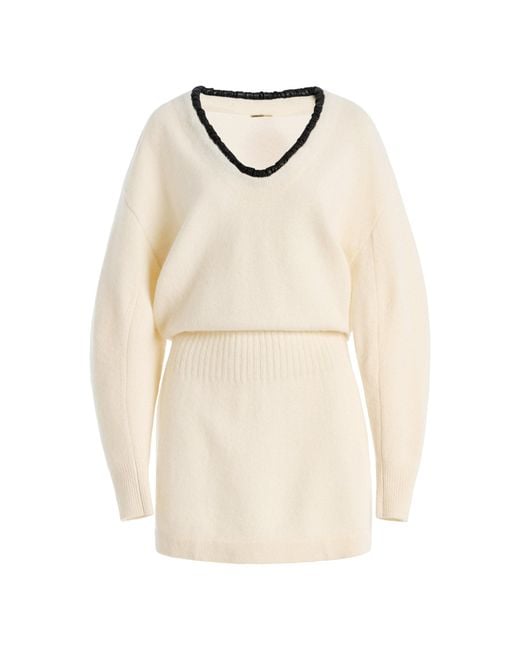 Alexis Natural Colby Wool-Blend Sweater Mini Dress