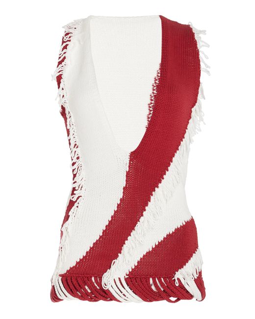 DIOTIMA Red Roaring Cotton Intarsia Top