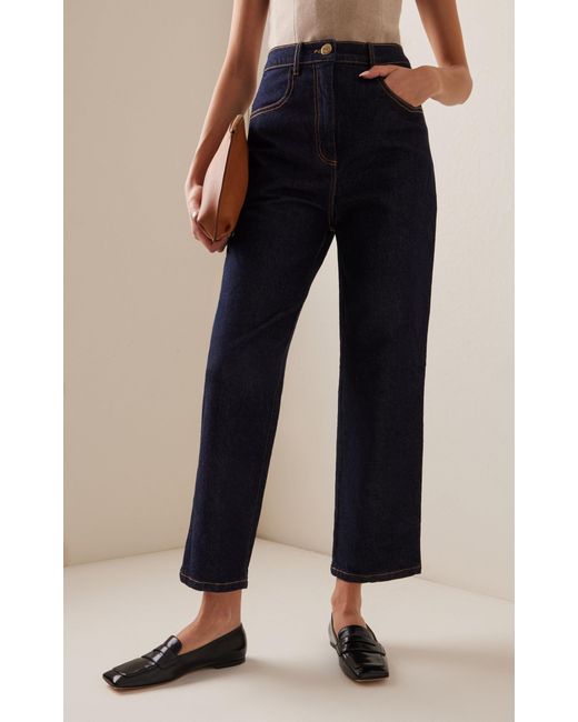 OUTLAND DENIM Blue X Karen Walker Mod Drop-rise Wide-leg Jeans