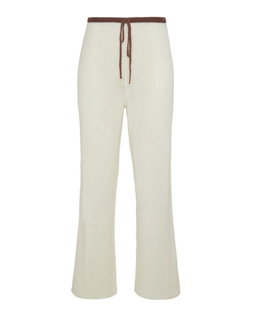Onia White Linen Wide-Leg Pants