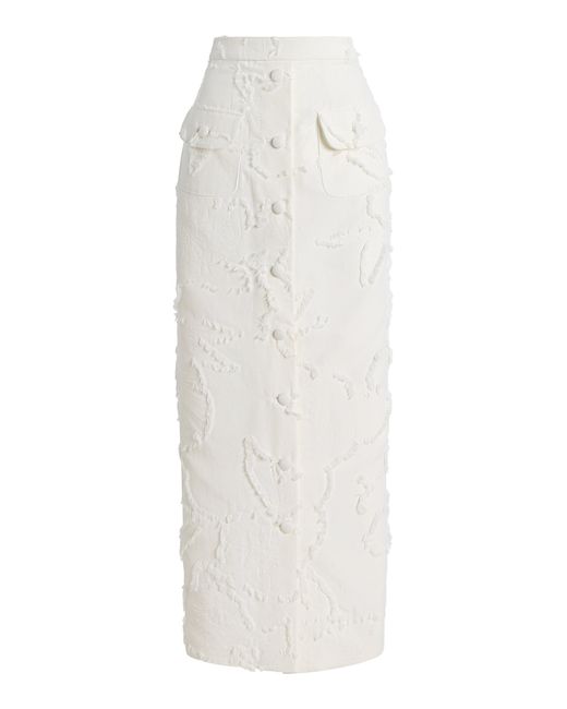 Adam Lippes White Dakota Cotton Fil Coupe Skirt