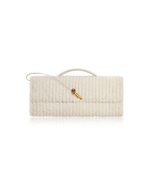 Bottega Veneta Natural Andiamo Corduroy-Shearling Clutch