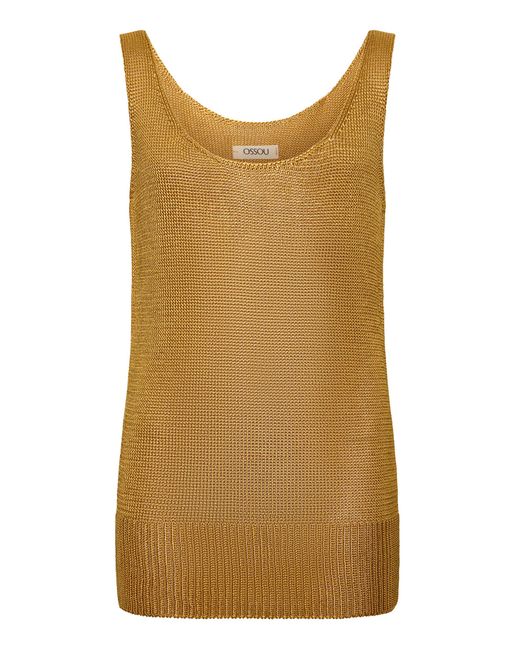 OSSOU Brown Zahara Scoop-Neck Knit Tank Top