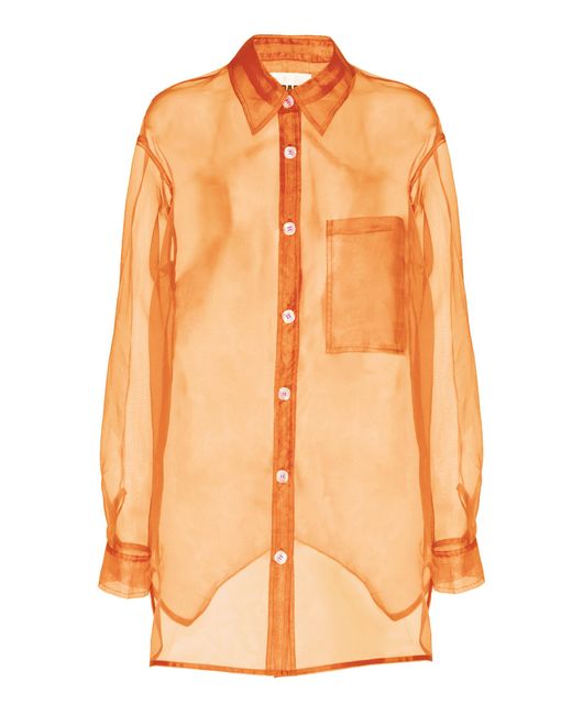 Apparis Orange Evelyn Organza Sheer Oversized Shirt