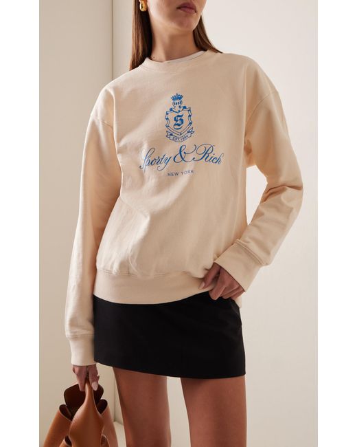 Sporty & Rich Natural Vendome Cotton Sweatshirt