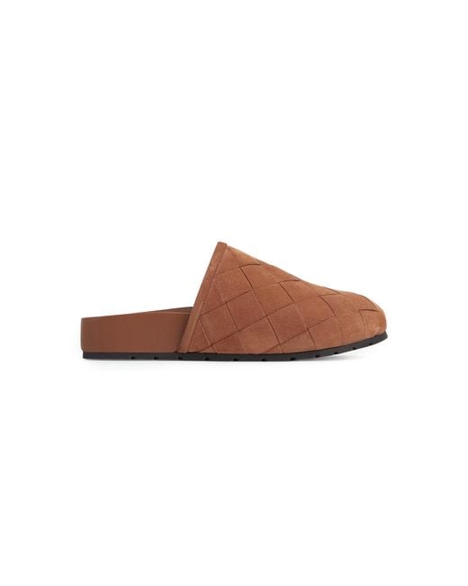 Bottega Veneta Brown Reggie Intrecciato Suede Clogs