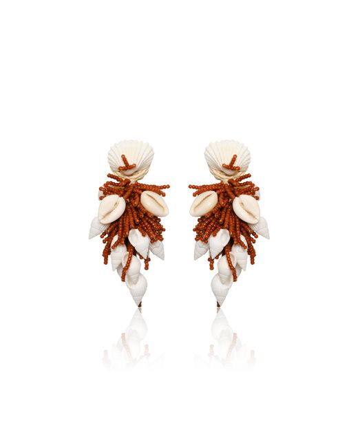 Johanna Ortiz White Whimsical Waters Shell Earrings