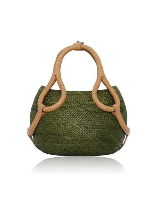 Johanna Ortiz Green Cannon Ball Mini Palm Tote Bag