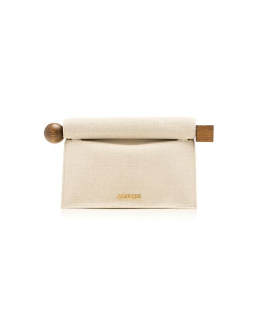 Jacquemus Natural Rond Carre Cotton Clutch