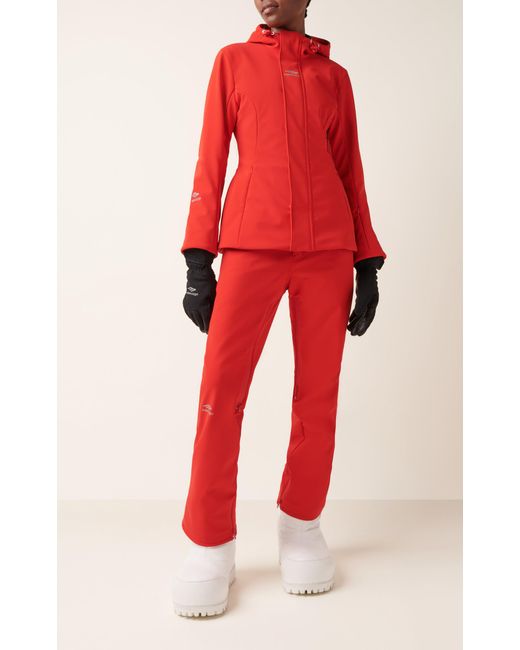 Balenciaga Red Hourglass Nylon Ski Jacket