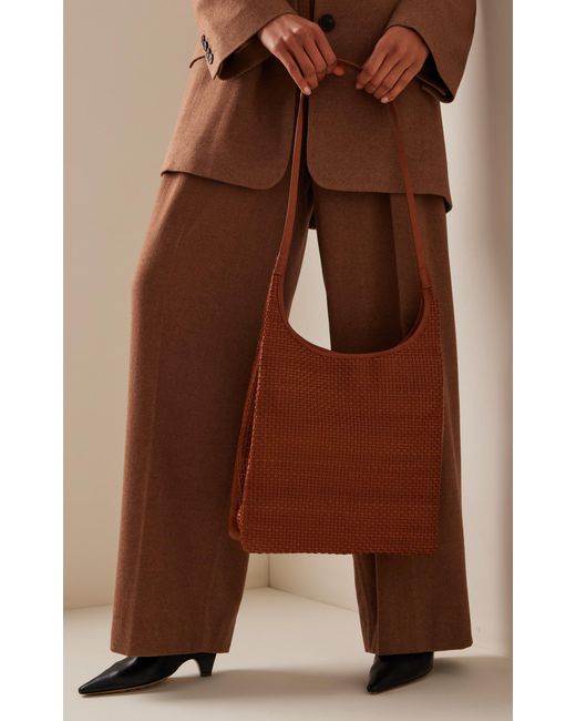 The Row Brown Jules Woven Leather Tote Bag