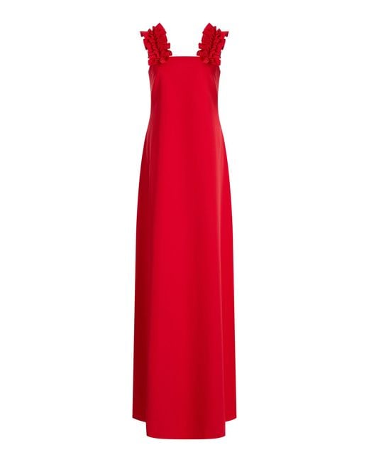 Greta Constantine Oany Embroidered Stretch-Crepe Maxi Dress